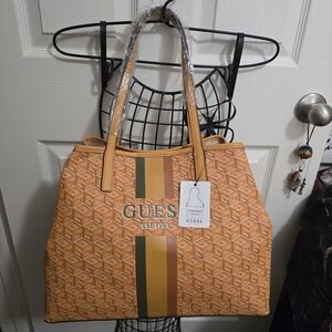 Guess Orange and Brown Shoulder Bag